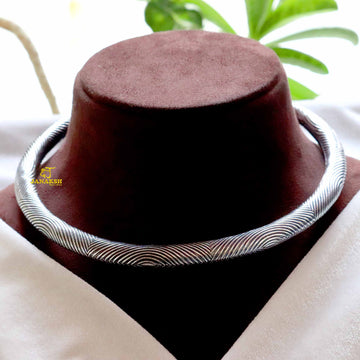 Designer Silver Hasli Chokar Necklace