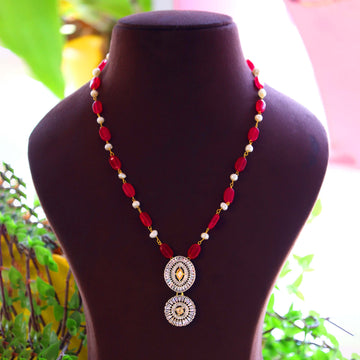 Janaksh statment neckalce : fusion piece of polki kundan and freshwater pearls with semiprecious stones