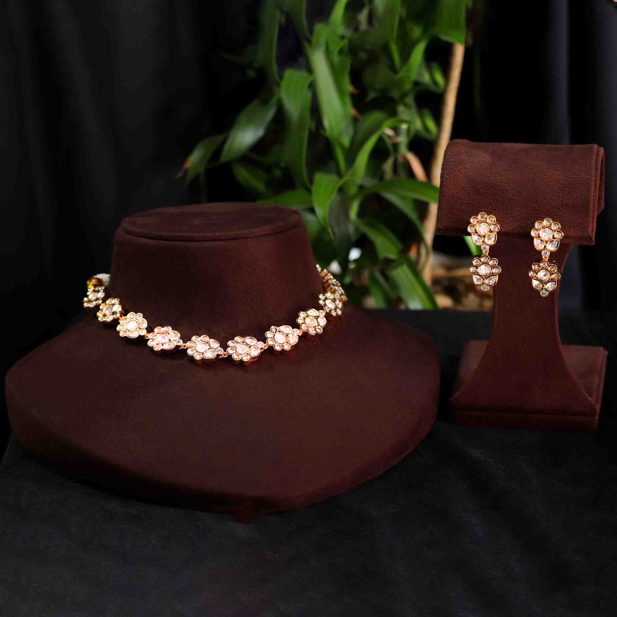 Polki Kundan Choker Set in Rose Gold | For semi bridal look or for any get to gather