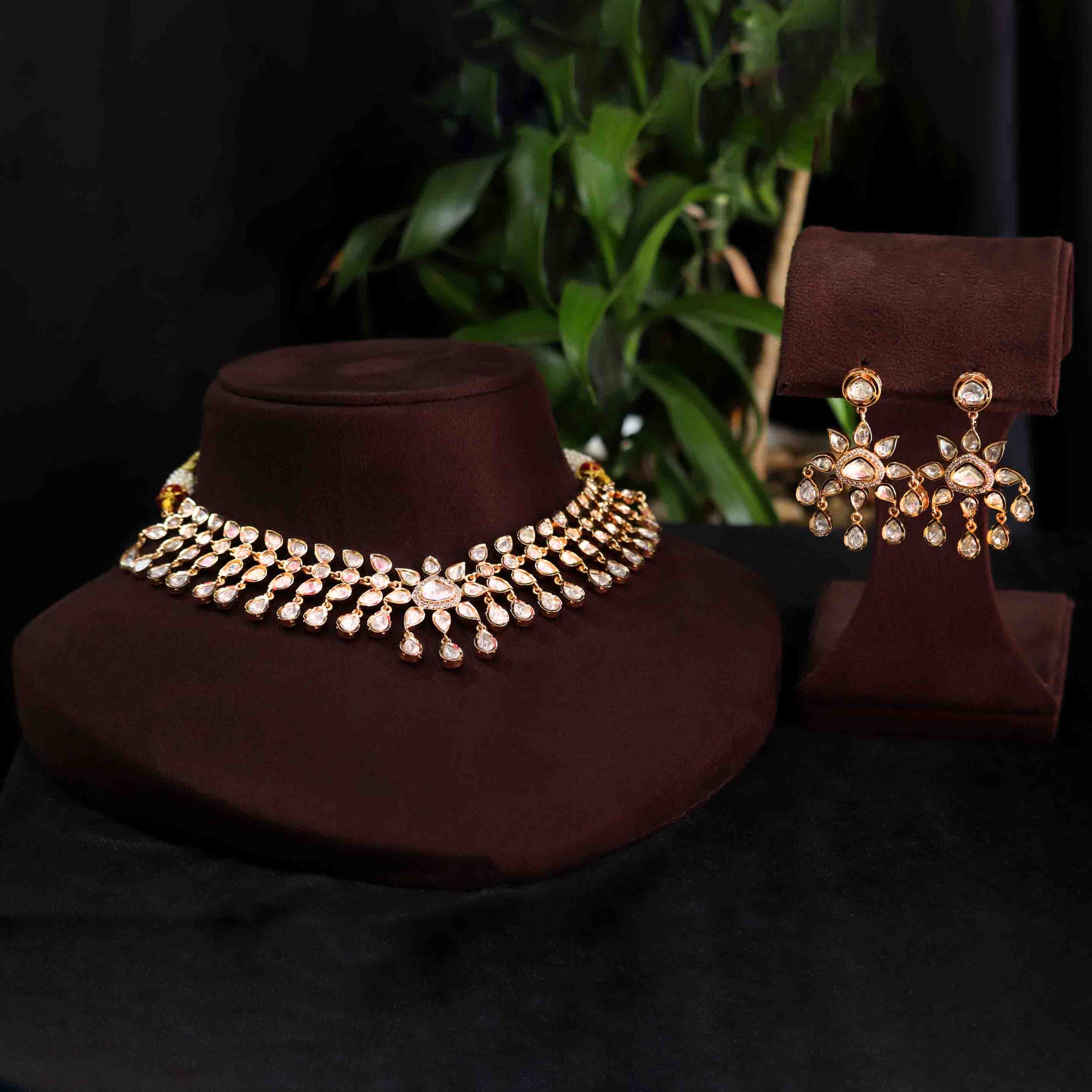 Polki Kundan Choker Set | Timeless Elegance in Rose Gold | Perfect for Weddings & Special Occasions