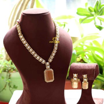 Polki Kundan & Monalisa Stone Long Necklace for every occasion