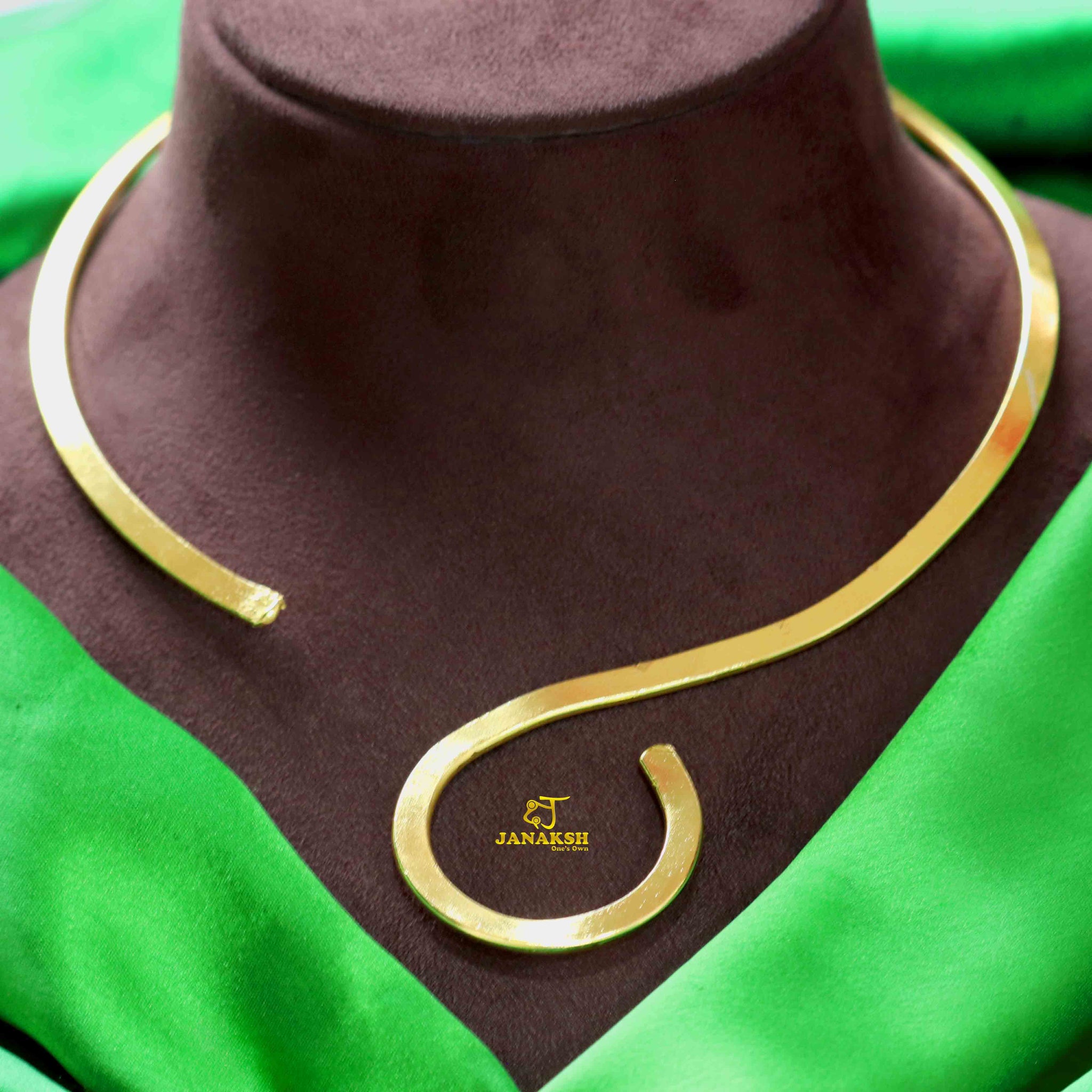 Brass-Based Plain Hasli Necklace