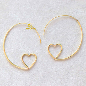 Heart-shaped, gold-plated hoop earrings