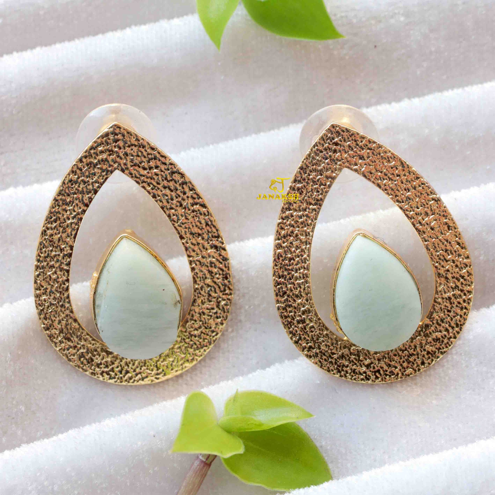 Janaksh handcrafted drop stone ear studs